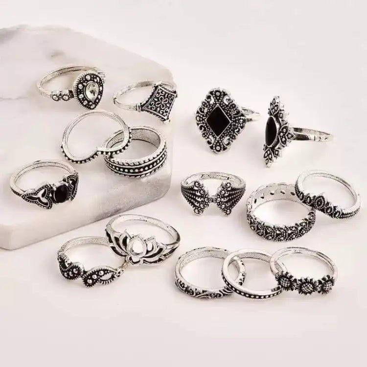 15 Pcs Rings set For Girls Wedding Anniversary Rings for Girls Imported High Quality Latest design 15 Pieces Rings Set for Girls and women – Fashion Jewelry